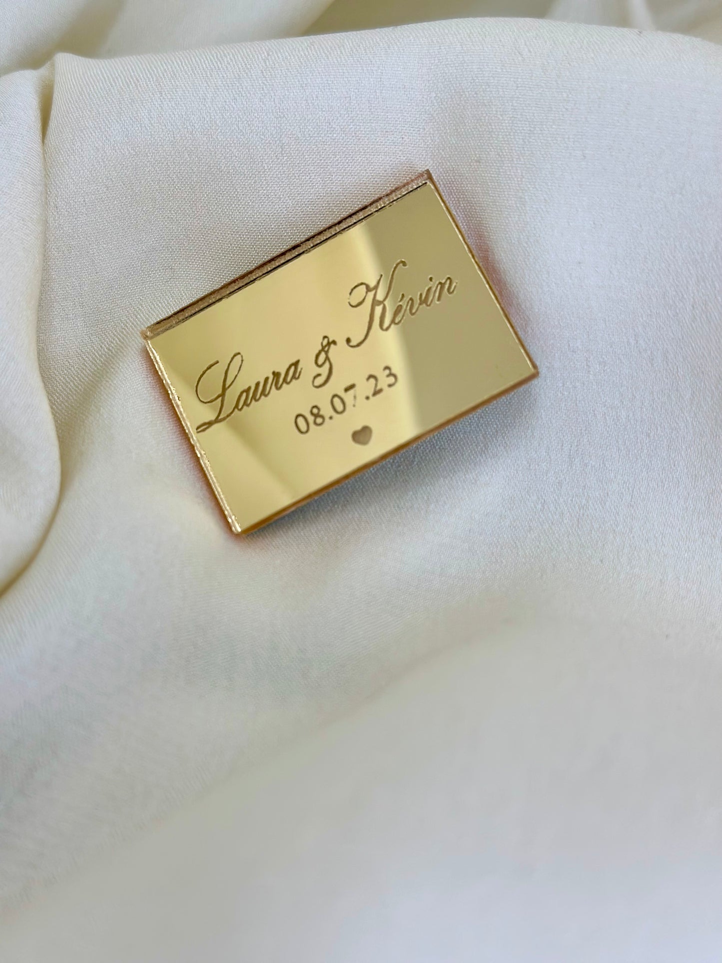 Etiquette plexi rectangle or ou argent