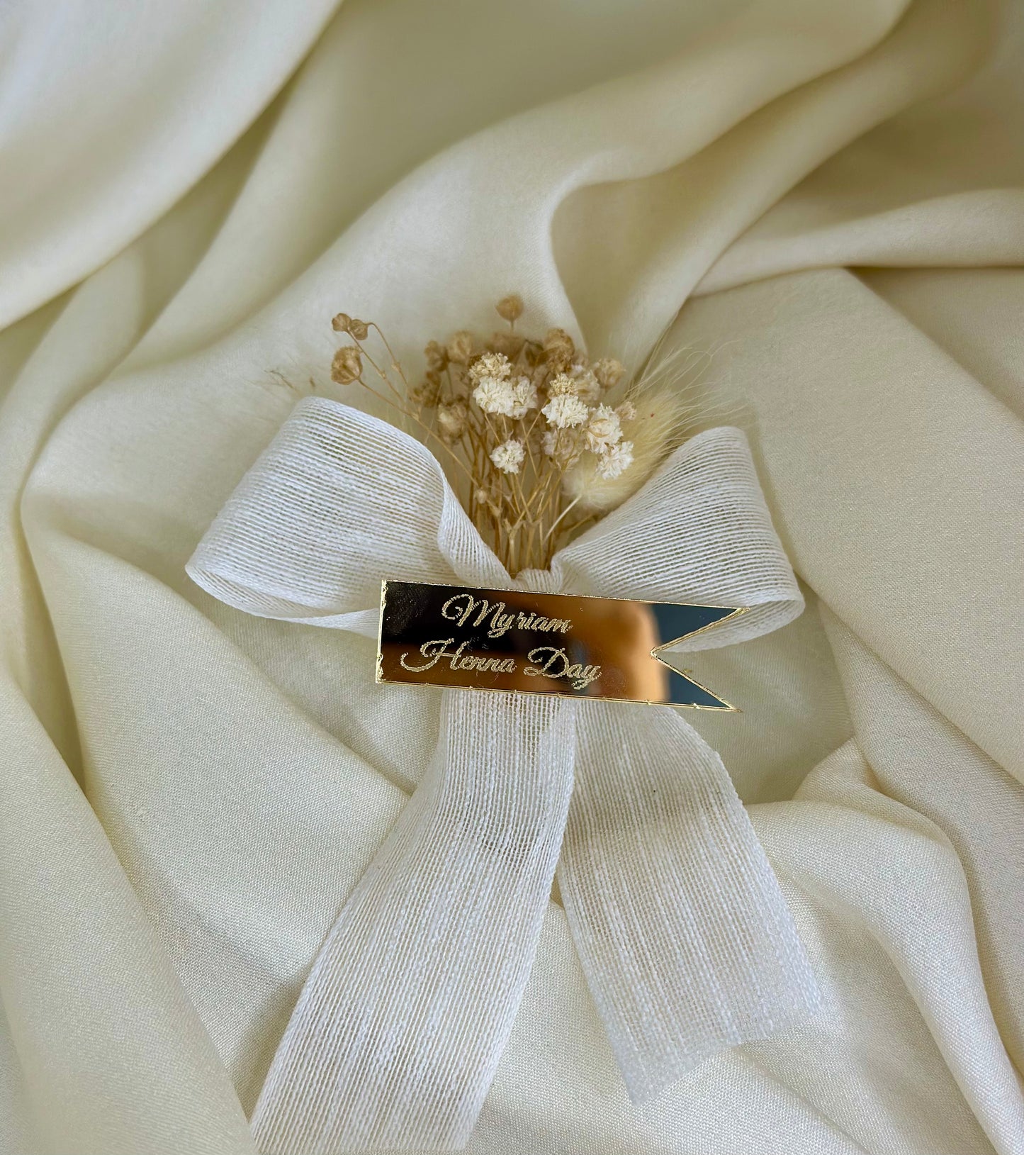 Etiquette plexi Myriam or ou argent