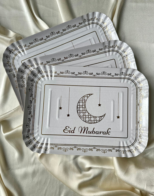 5 plateaux pour gâteaux Eid Mubarak