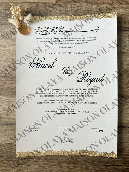 Certificat de Mariage A4 Élégant